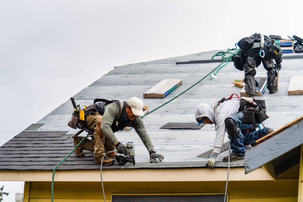 Professional Gutter Installation technician working in Lake Harmony, PA